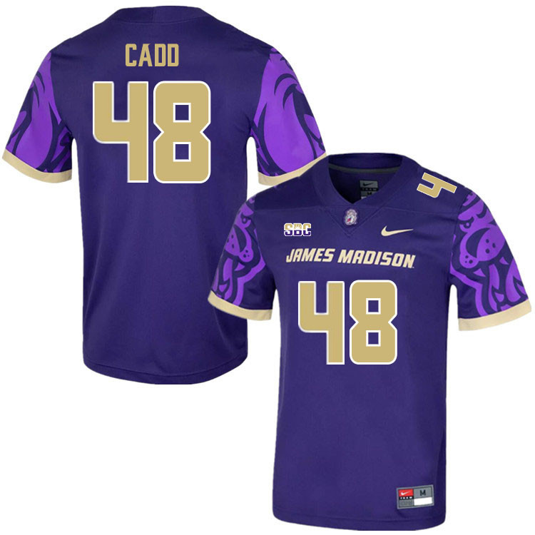 Men-Youth #48 Greyson Cadd James Madison Dukes College Football Jerseys Stitched Sale-Purple